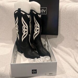 Dolce Vita Black and White Heeled Boots